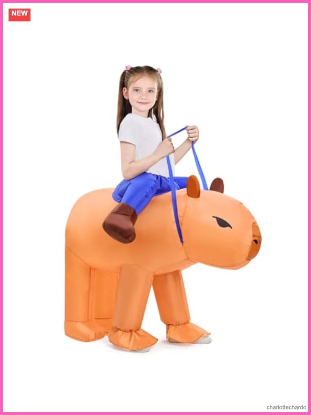 Kids Inflatable Capybara Costume Blow Up Halloween Ride On Animal